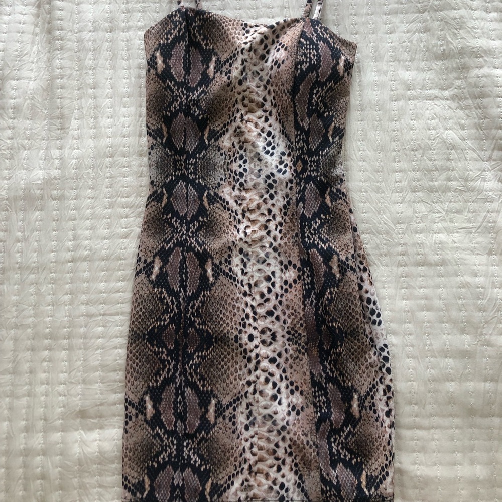Snake skin mini dress